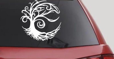 Tree Blowing in the Wind Car or Truck Vinyl Window Decal Sticker