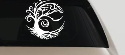 Tree Blowing in the Wind Car or Truck Vinyl Window Decal Sticker
