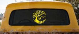 Tree Blowing in the Wind Car or Truck Vinyl Window Decal Sticker (Yellow)