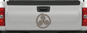 Triskele Car or Truck Vinyl Window Decal Sticker (Brown)