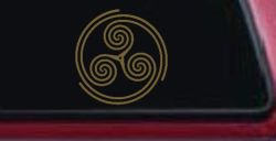 Triskele Car or Truck Vinyl Window Decal Sticker (Gold)