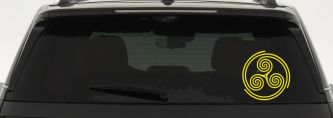 Triskele Car or Truck Vinyl Window Decal Sticker (Yellow)