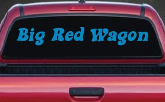 Big Red Wagon Car or Truck Vinyl Window Decal Sticker (Blue)