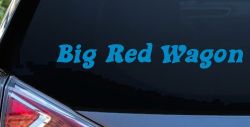 Big Red Wagon Car or Truck Vinyl Window Decal Sticker (Blue)