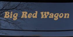 Big Red Wagon Car or Truck Vinyl Window Decal Sticker (Light Brown)