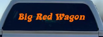 Big Red Wagon Car or Truck Vinyl Window Decal Sticker (Orange)