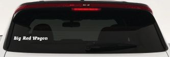 Big Red Wagon Car or Truck Vinyl Window Decal Sticker (White)