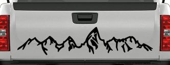 Teton Montain Range Car or Truck Vinyl Window Decal Sticker (Black)
