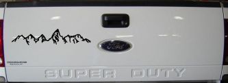 Teton Montain Range Car or Truck Vinyl Window Decal Sticker (Black)