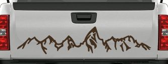 Teton Montain Range Car or Truck Vinyl Window Decal Sticker (Brown)