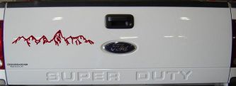 Teton Montain Range Car or Truck Vinyl Window Decal Sticker (Burgundy)