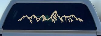 Teton Montain Range Car or Truck Vinyl Window Decal Sticker (Desert Sand)
