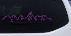 Teton Montain Range Car or Truck Vinyl Window Decal Sticker (Violet)