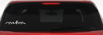 Teton Montain Range Car or Truck Vinyl Window Decal Sticker (White)