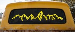 Teton Montain Range Car or Truck Vinyl Window Decal Sticker (Yellow)