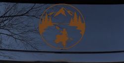 Girl Kayaking in Mountains Car or Truck Vinyl Window Decal Sticker (Copper)