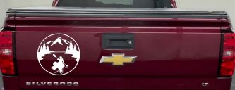 Girl Kayaking in Mountains Car or Truck Vinyl Window Decal Sticker