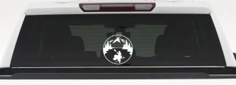 Girl Kayaking in Mountains Car or Truck Vinyl Window Decal Sticker (White)