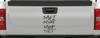 Salt Sand Beach Decal Car or Truck Vinyl Window Decal Sticker (Black)