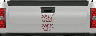 Salt Sand Beach Decal Car or Truck Vinyl Window Decal Sticker (Purple Red)