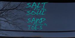 Salt Sand Beach Decal Car or Truck Vinyl Window Decal Sticker (Turquoise)