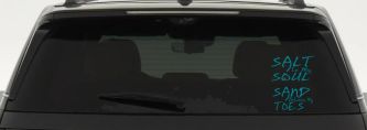 Salt Sand Beach Decal Car or Truck Vinyl Window Decal Sticker (Turquoise Blue)