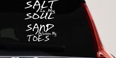Salt Sand Beach Decal Car or Truck Vinyl Window Decal Sticker