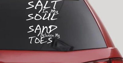 Salt Sand Beach Decal Car or Truck Vinyl Window Decal Sticker