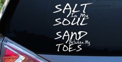 Salt Sand Beach Decal Car or Truck Vinyl Window Decal Sticker