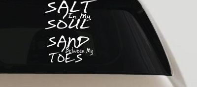 Salt Sand Beach Decal Car or Truck Vinyl Window Decal Sticker