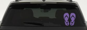 Palm Tree Flip Flops Beach Car or Truck Vinyl Window Decal Sticker (Purple)