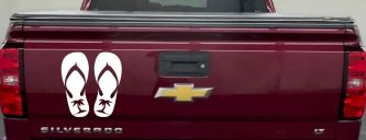 Palm Tree Flip Flops Beach Car or Truck Vinyl Window Decal Sticker