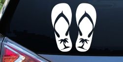 Palm Tree Flip Flops Beach Car or Truck Vinyl Window Decal Sticker