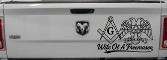 Wife of a Freemason Shriner 32 degree Car or Truck Vinyl Window Decal Sticker (Black)