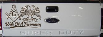 Wife of a Freemason Shriner 32 degree Car or Truck Vinyl Window Decal Sticker (Brown)