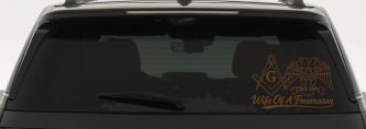 Wife of a Freemason Shriner 32 degree Car or Truck Vinyl Window Decal Sticker (Copper)