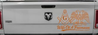 Wife of a Freemason Shriner 32 degree Car or Truck Vinyl Window Decal Sticker (Nut Brown)
