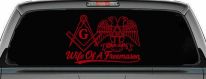 Wife of a Freemason Shriner 32 degree Car or Truck Vinyl Window Decal Sticker (Red)