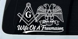 Wife of a Freemason Shriner 32 degree Car or Truck Vinyl Window Decal Sticker