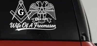 Wife of a Freemason Shriner 32 degree Car or Truck Vinyl Window Decal Sticker