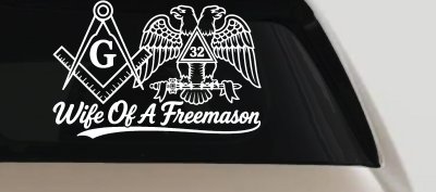 Wife of a Freemason Shriner 32 degree Car or Truck Vinyl Window Decal Sticker