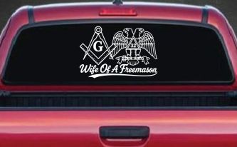 Wife of a Freemason Shriner 32 degree Car or Truck Vinyl Window Decal Sticker