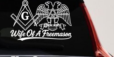 Wife of a Freemason Shriner 32 degree Car or Truck Vinyl Window Decal Sticker
