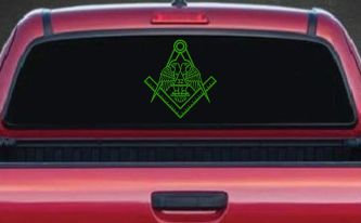 Freemason Shriner 32 Degree Car or Truck Vinyl Window Decal Sticker (Lime)