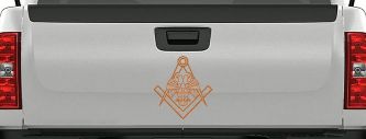 Freemason Shriner 32 Degree Car or Truck Vinyl Window Decal Sticker (Nut Brown)