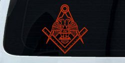 Freemason Shriner 32 Degree Car or Truck Vinyl Window Decal Sticker (Orange Red)