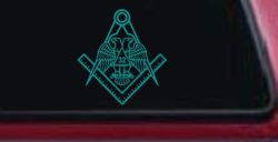 Freemason Shriner 32 Degree Car or Truck Vinyl Window Decal Sticker (Turquoise)