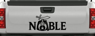 Noble Fez Hat Shriner Car or Truck Vinyl Window Decal Sticker (Black)