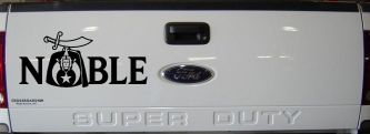 Noble Fez Hat Shriner Car or Truck Vinyl Window Decal Sticker (Black)