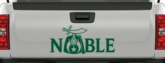 Noble Fez Hat Shriner Car or Truck Vinyl Window Decal Sticker (Dark Green)